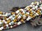 2/0 Aged Aged Turquoise Cocoa Picasso Mix Seed Beads (21" Strand)